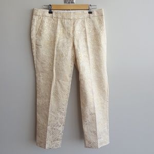 Cream Floral J Crew Pants